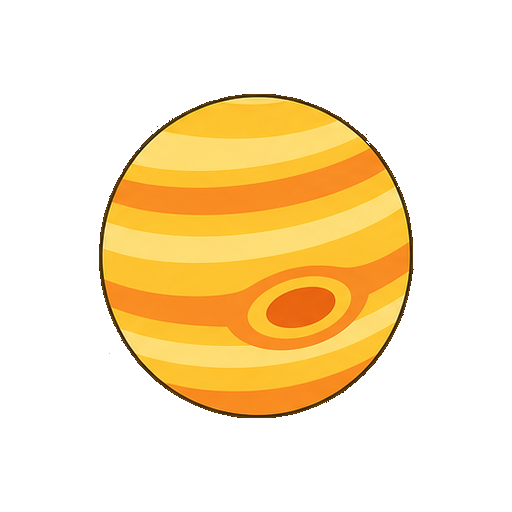文字や数字がない黄色いガス惑星アイコン