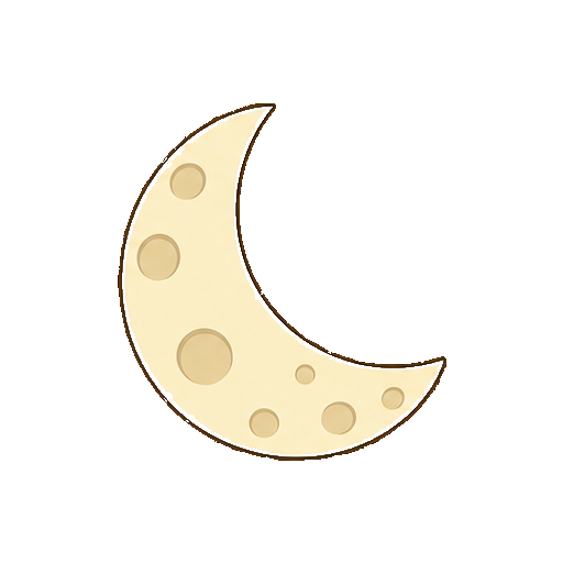 顔や文字や星がない三日月アイコン
