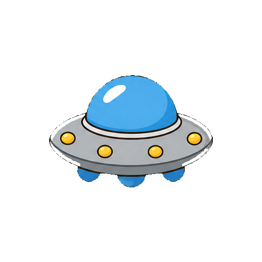 文字や光線がないUFOアイコン