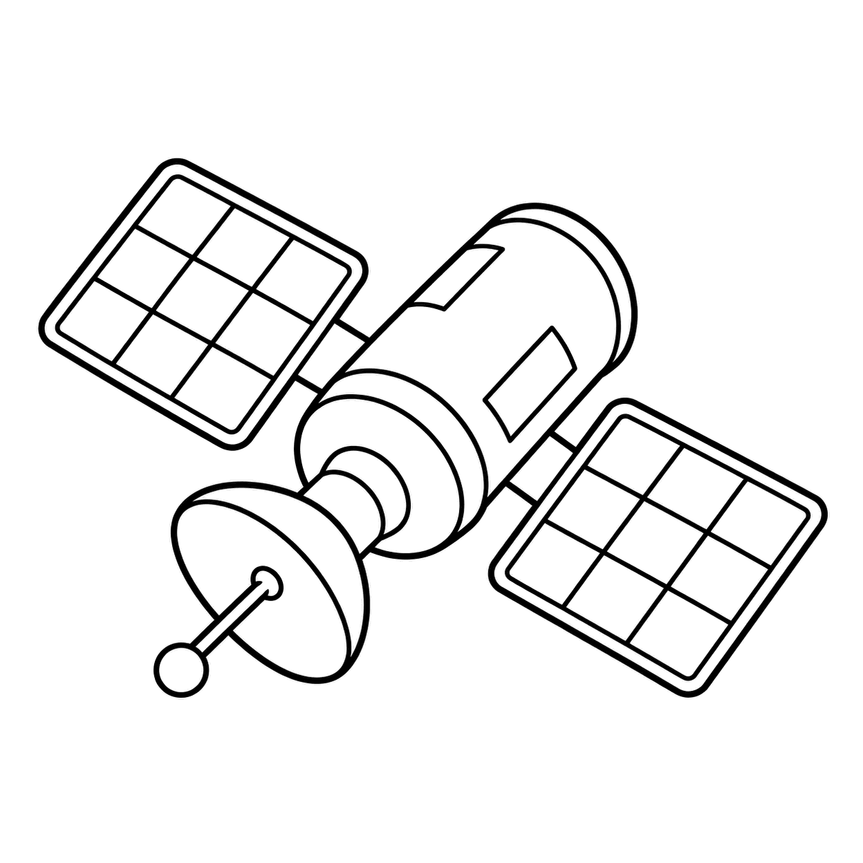 人工衛星のぬりえ用線画