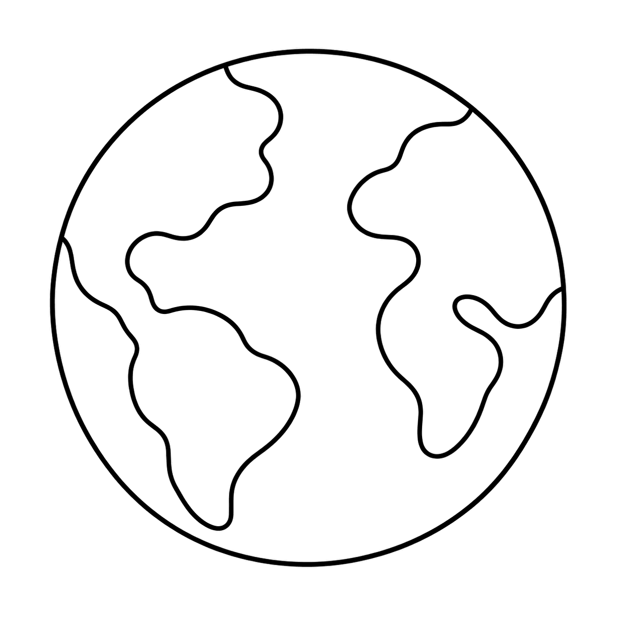 地球風の惑星のぬりえ用線画
