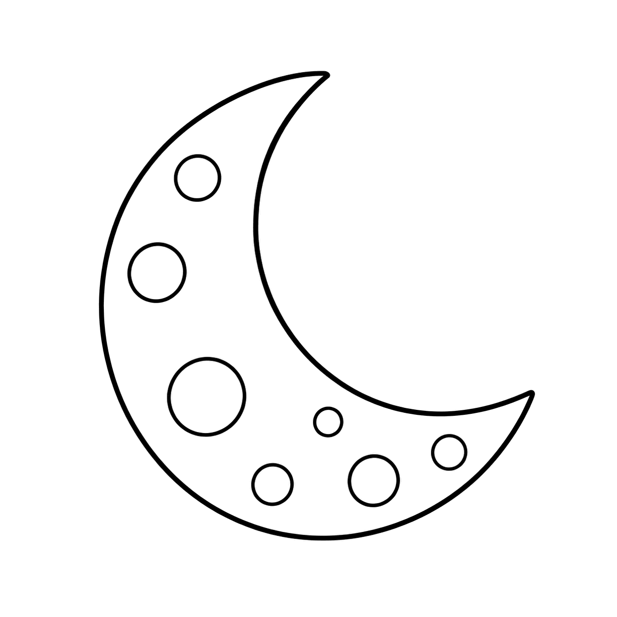 三日月のぬりえ用線画