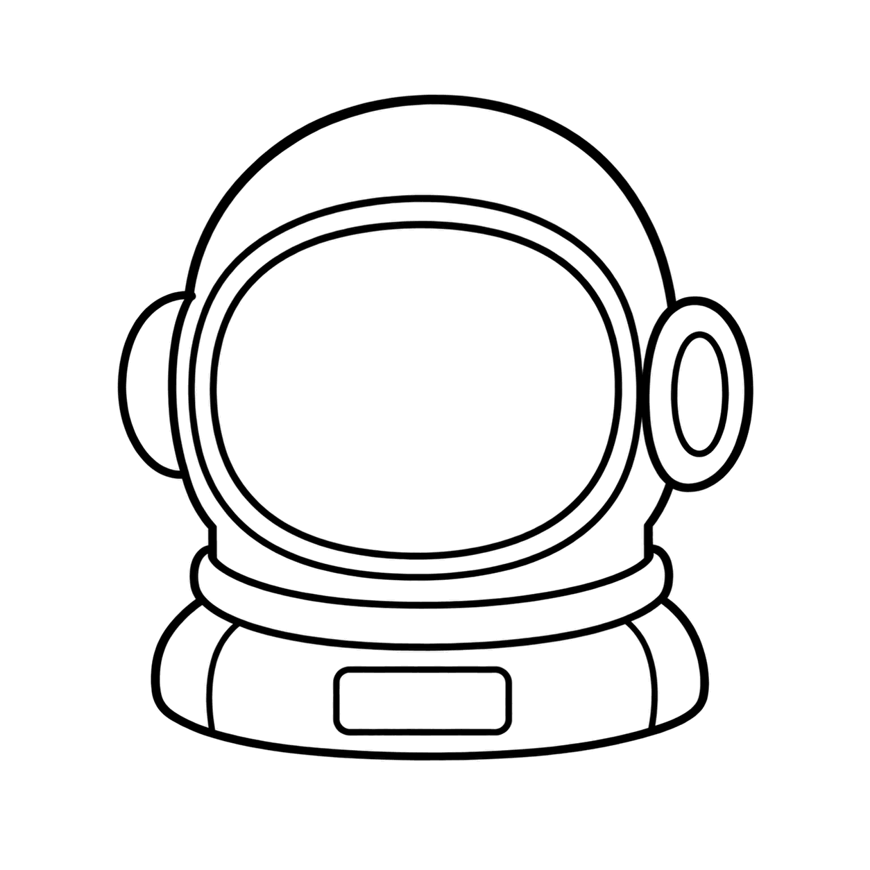 宇宙ヘルメットのぬりえ用線画