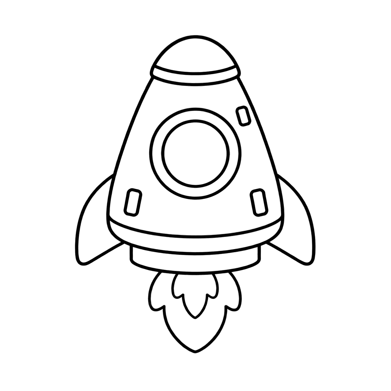 宇宙カプセルのぬりえ用線画
