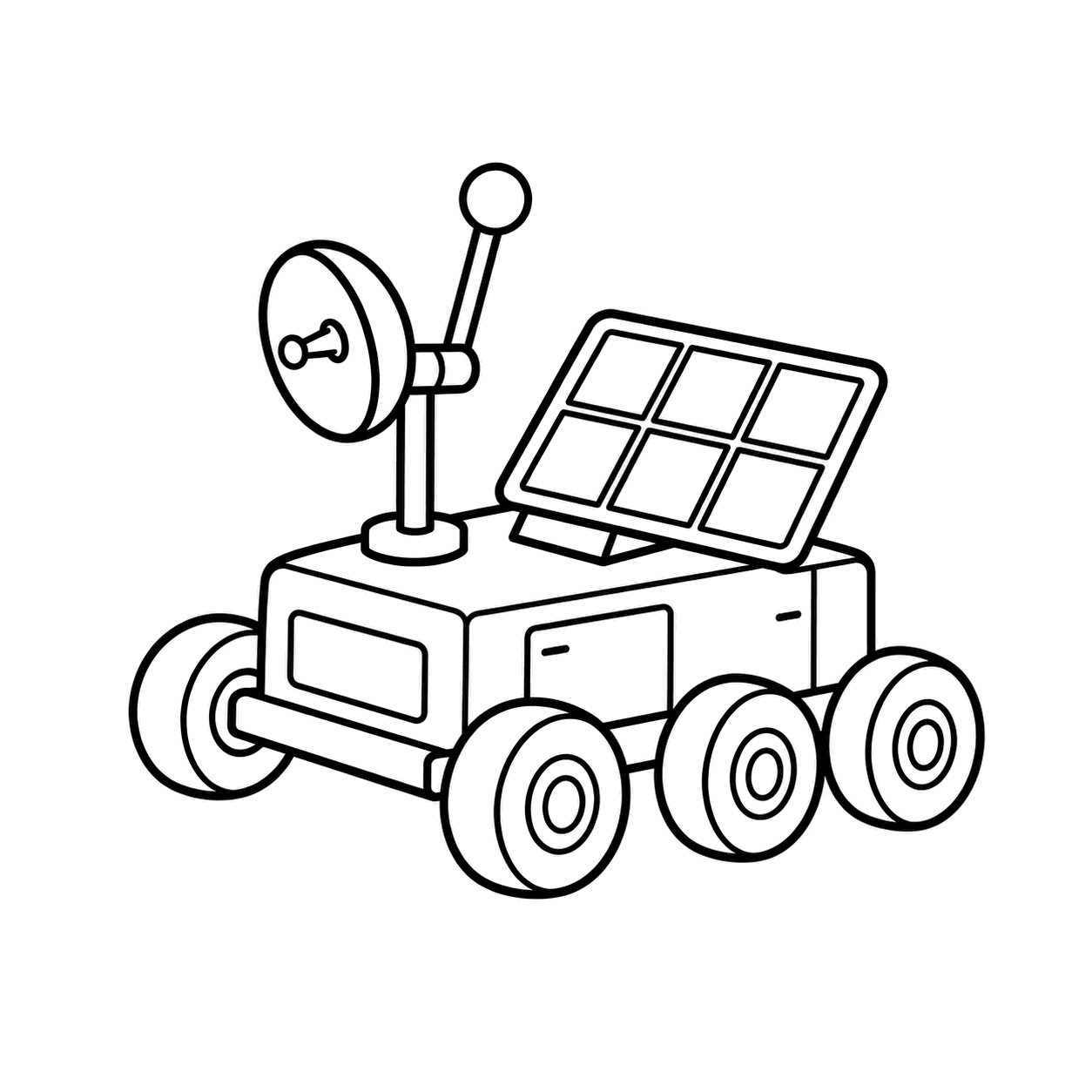 月面探査車のぬりえ用線画