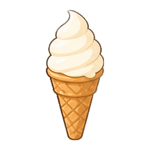ワッフルコーンに入ったソフトクリームのアイコン