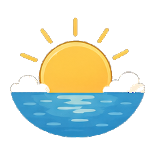 シンプルな海面の上にある夏の太陽のアイコン