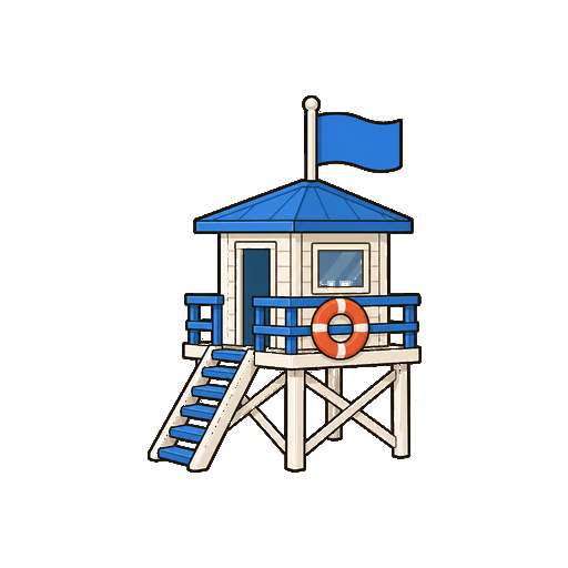 文字がない浜辺のライフガードタワーのアイコン
