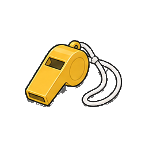 ロゴがない黄色いホイッスルのアイコン