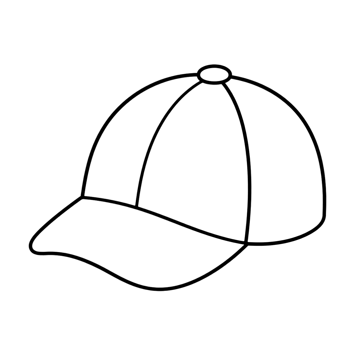 赤白帽のぬり絵用線画