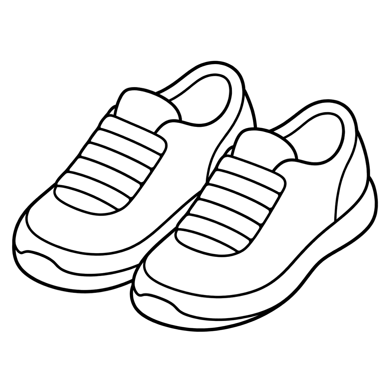 運動靴のぬり絵用線画