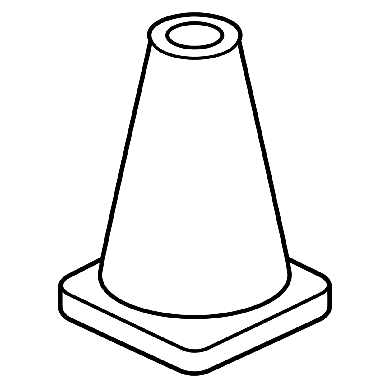 カラーコーンのぬり絵用線画