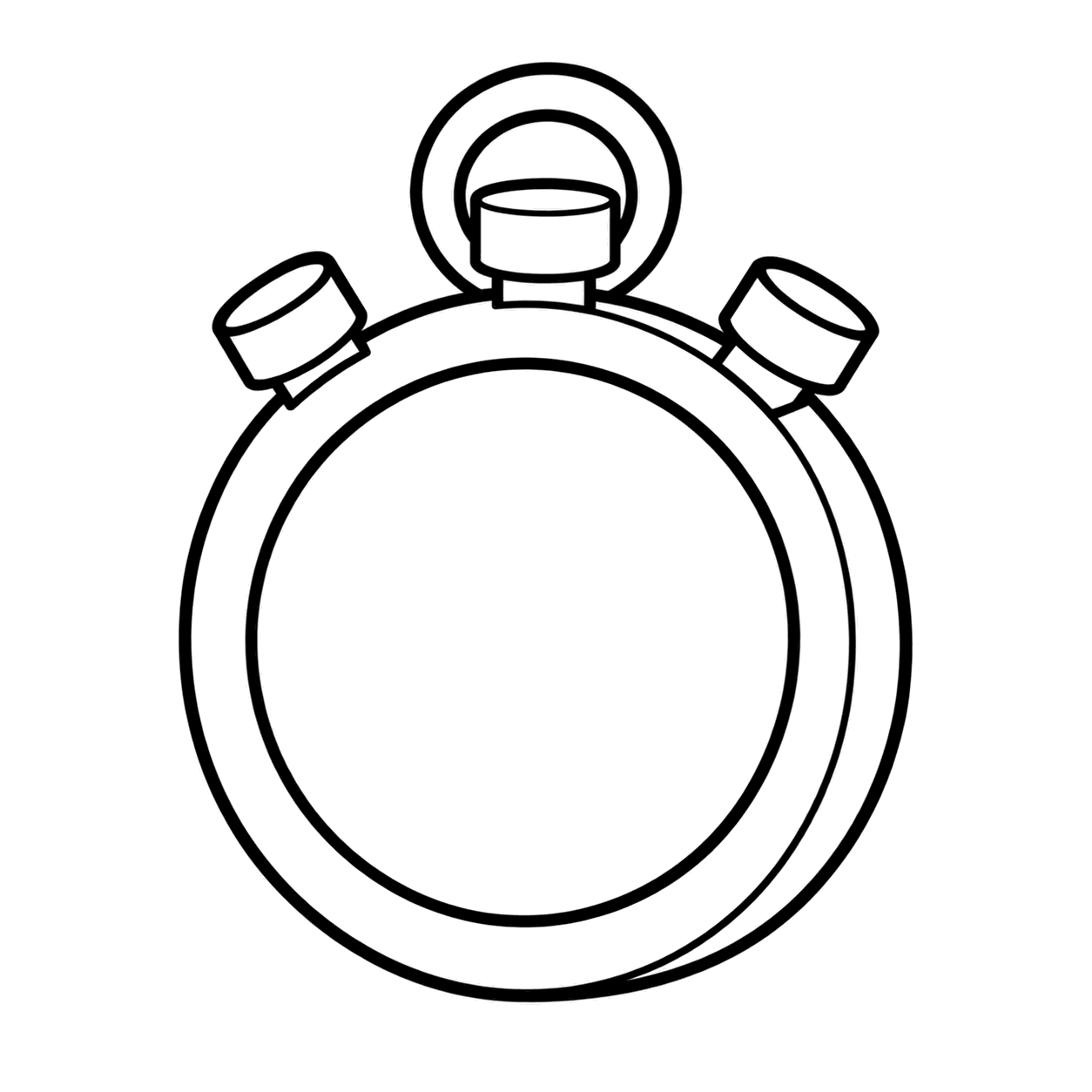 ストップウォッチのぬりえ用線画