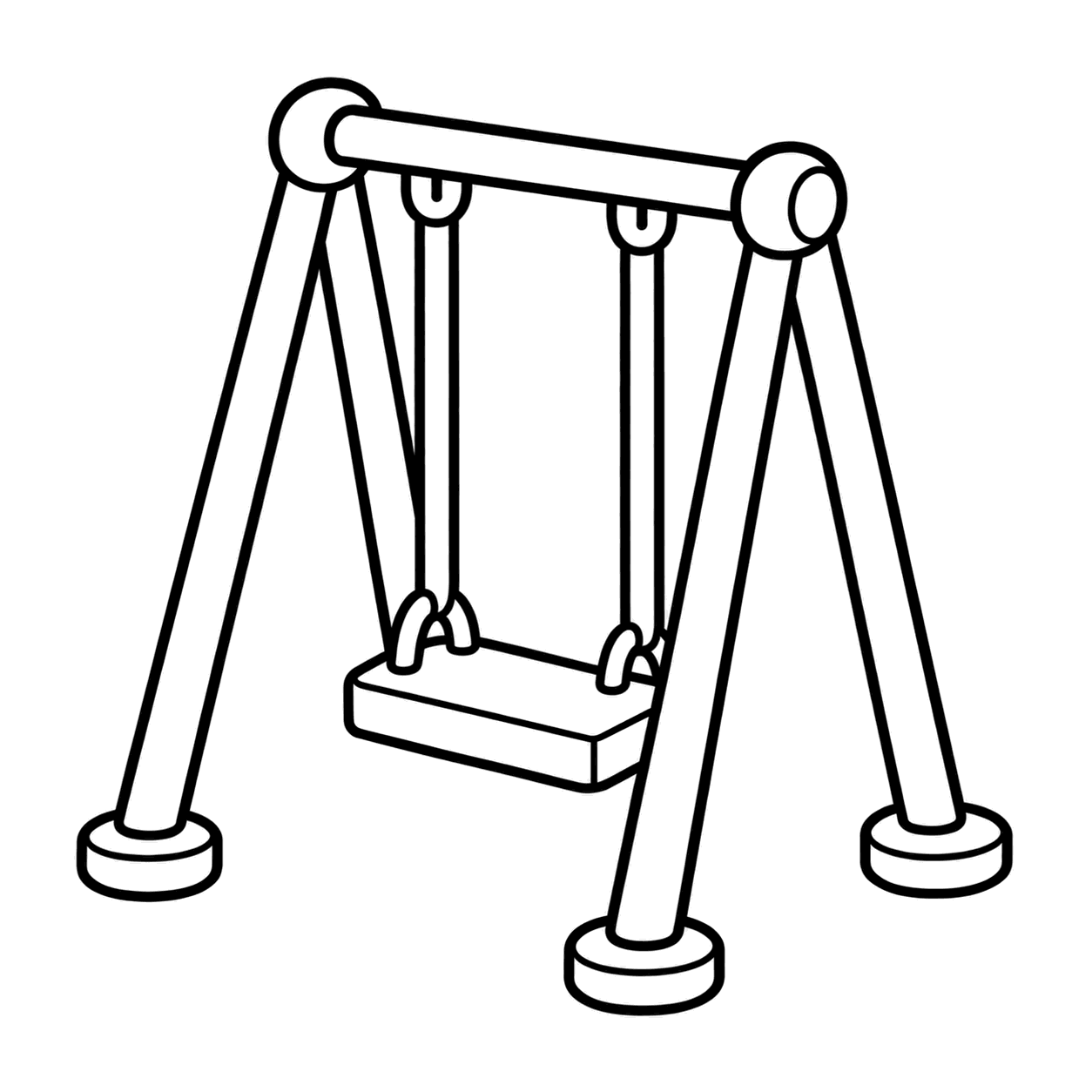ブランコのぬりえ用線画
