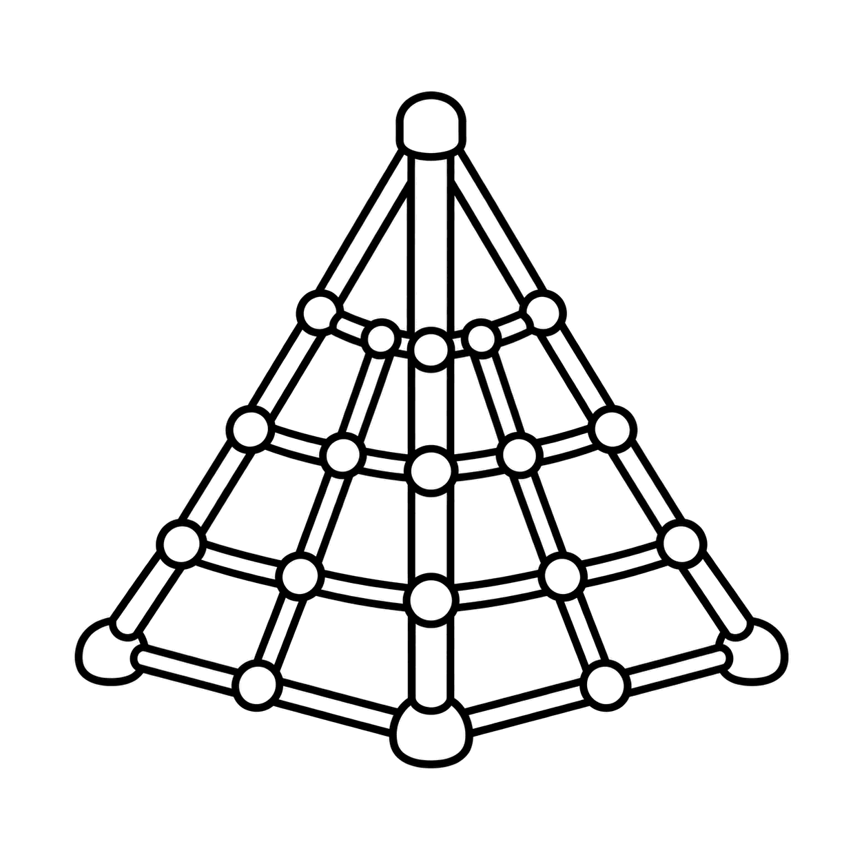 ロープネット遊具のぬりえ用線画