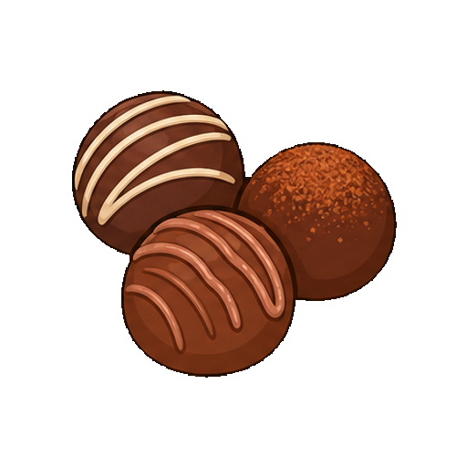 文字がない三つのトリュフチョコアイコン