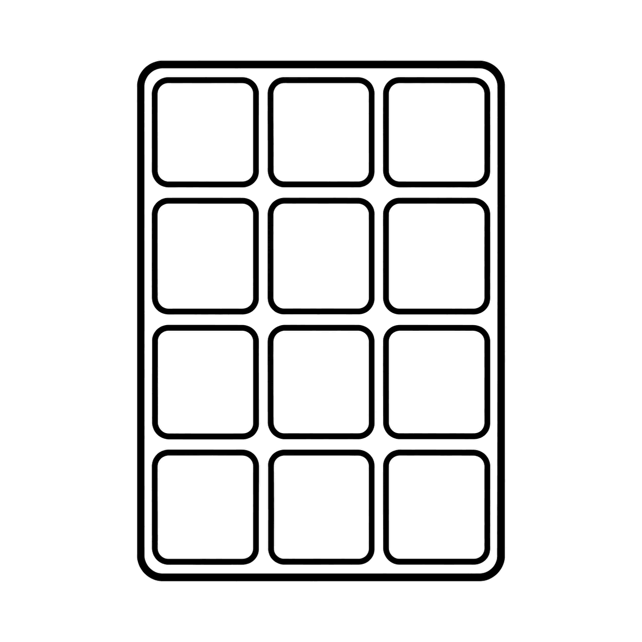 板チョコのぬりえ用線画（バレンタインのイラスト24点・ぬりえ24種類）