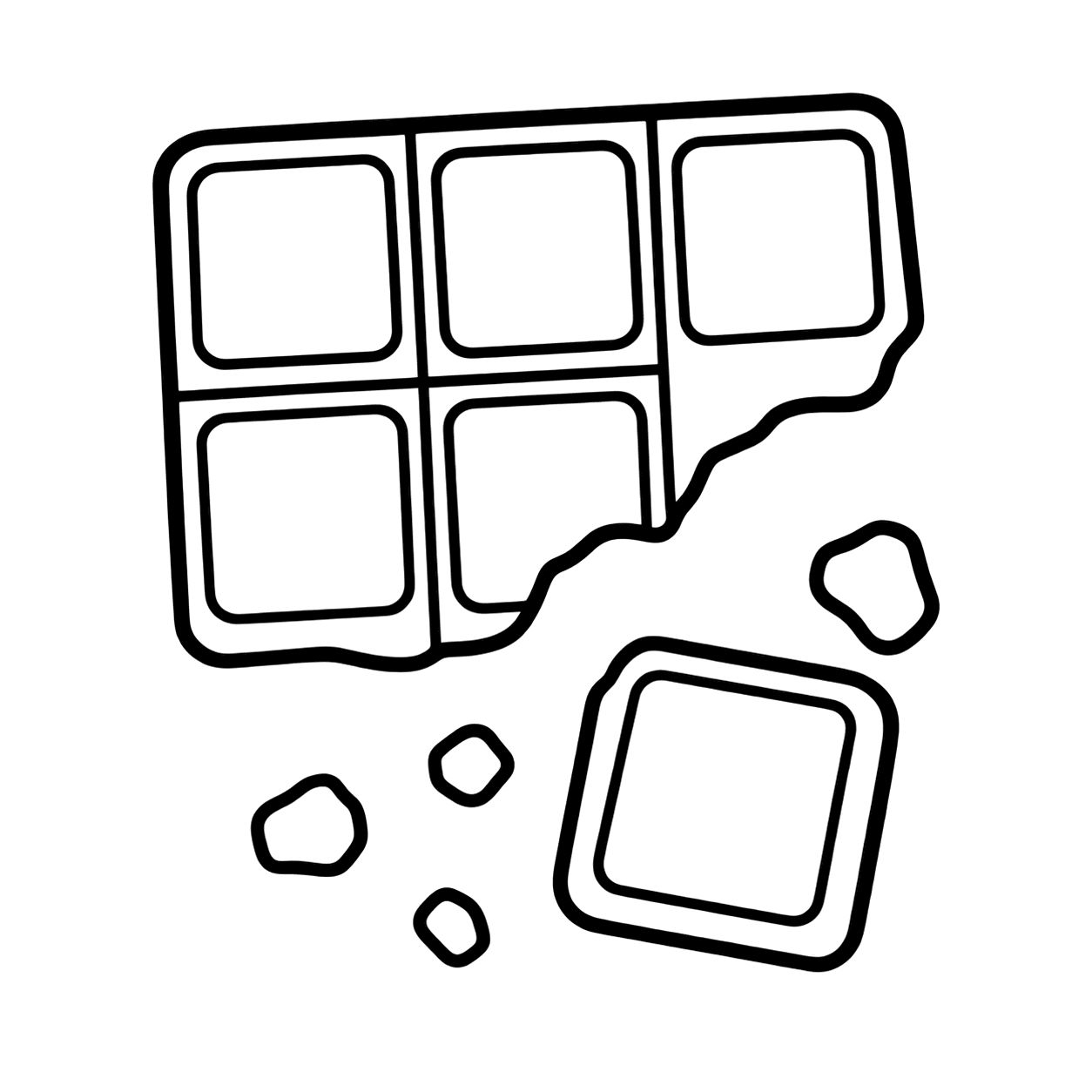 割れチョコのぬりえ用線画