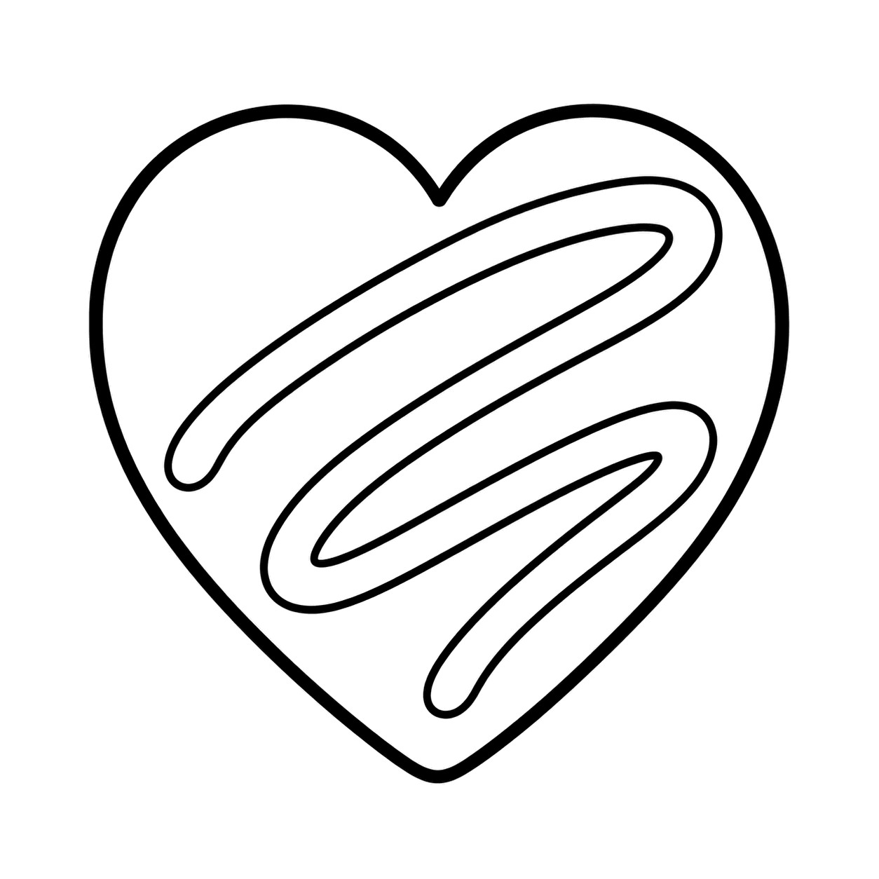 ハートチョコのぬりえ用線画