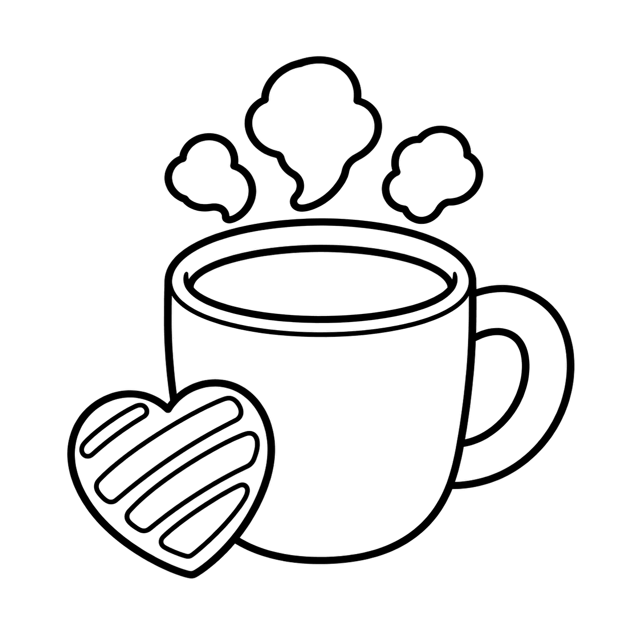 ホットチョコのぬり絵用線画