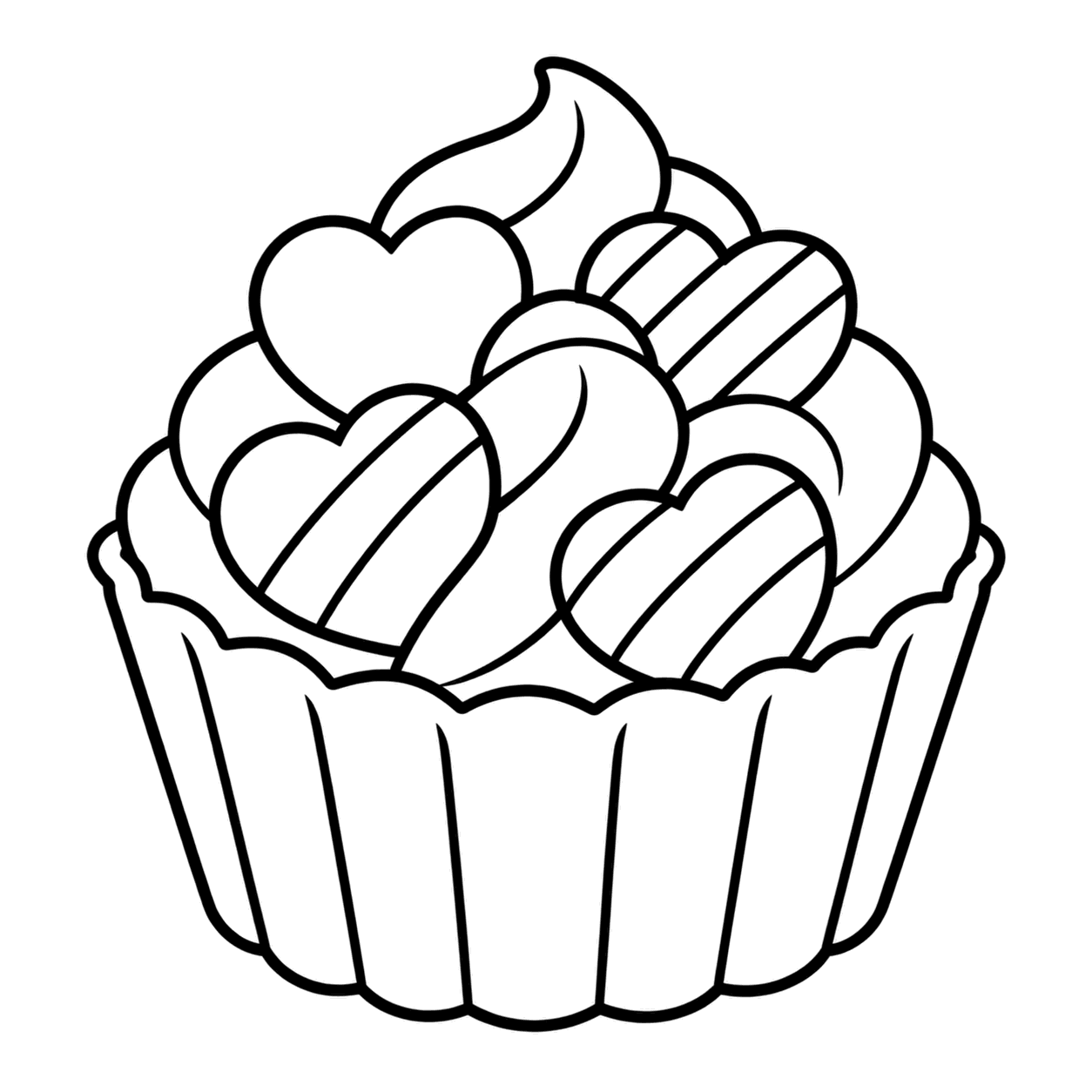 いちごチョコカップのぬりえ用線画