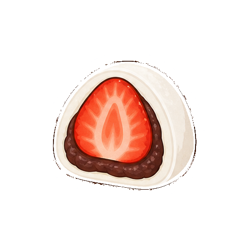 文字や顔がないいちご大福のアイコン
