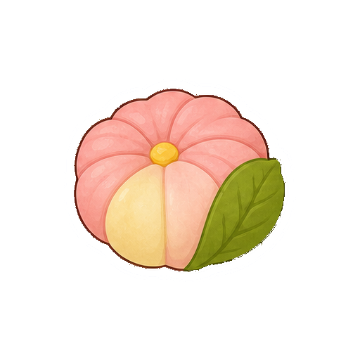 文字や顔がない花形の練り切りアイコン