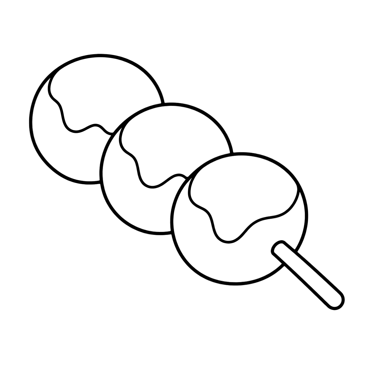 みたらし団子のぬりえ用線画