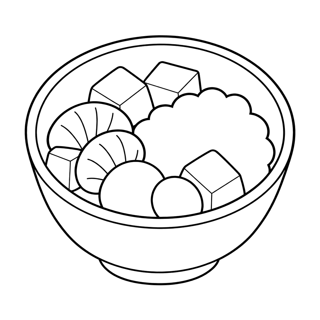 あんみつのぬり絵用線画