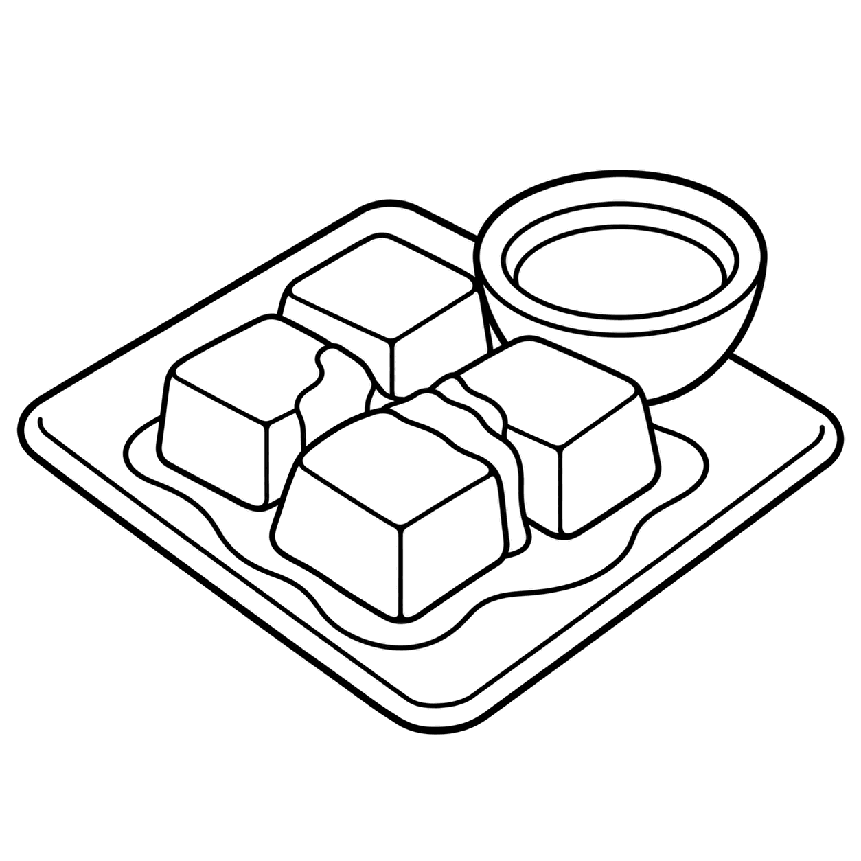 わらび餅のぬりえ用線画