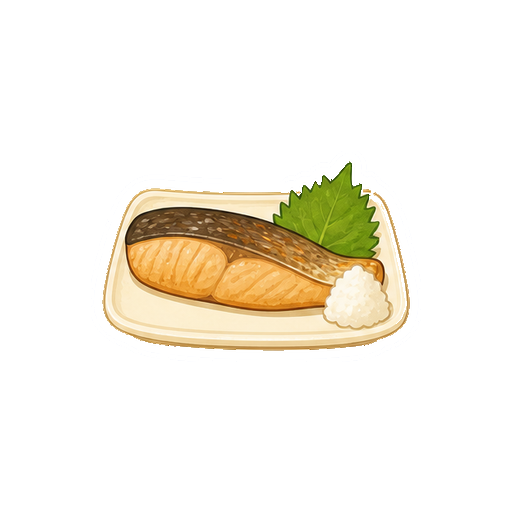 顔や文字がない焼き魚アイコン