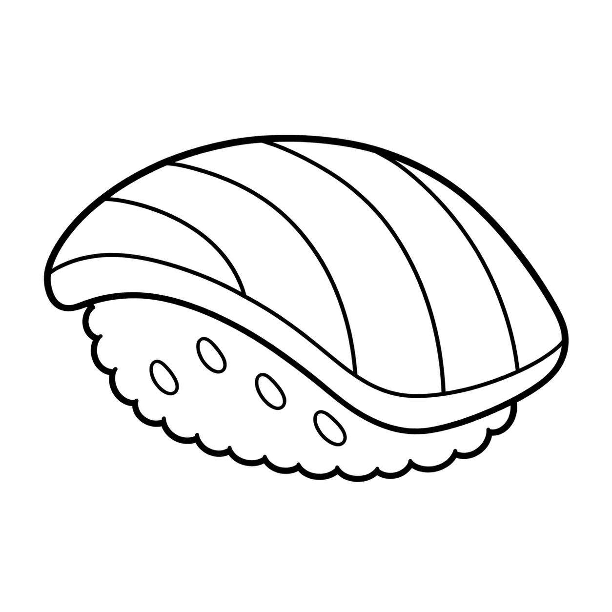 まぐろにぎりのぬりえ用線画（和食アイコン24個セット）