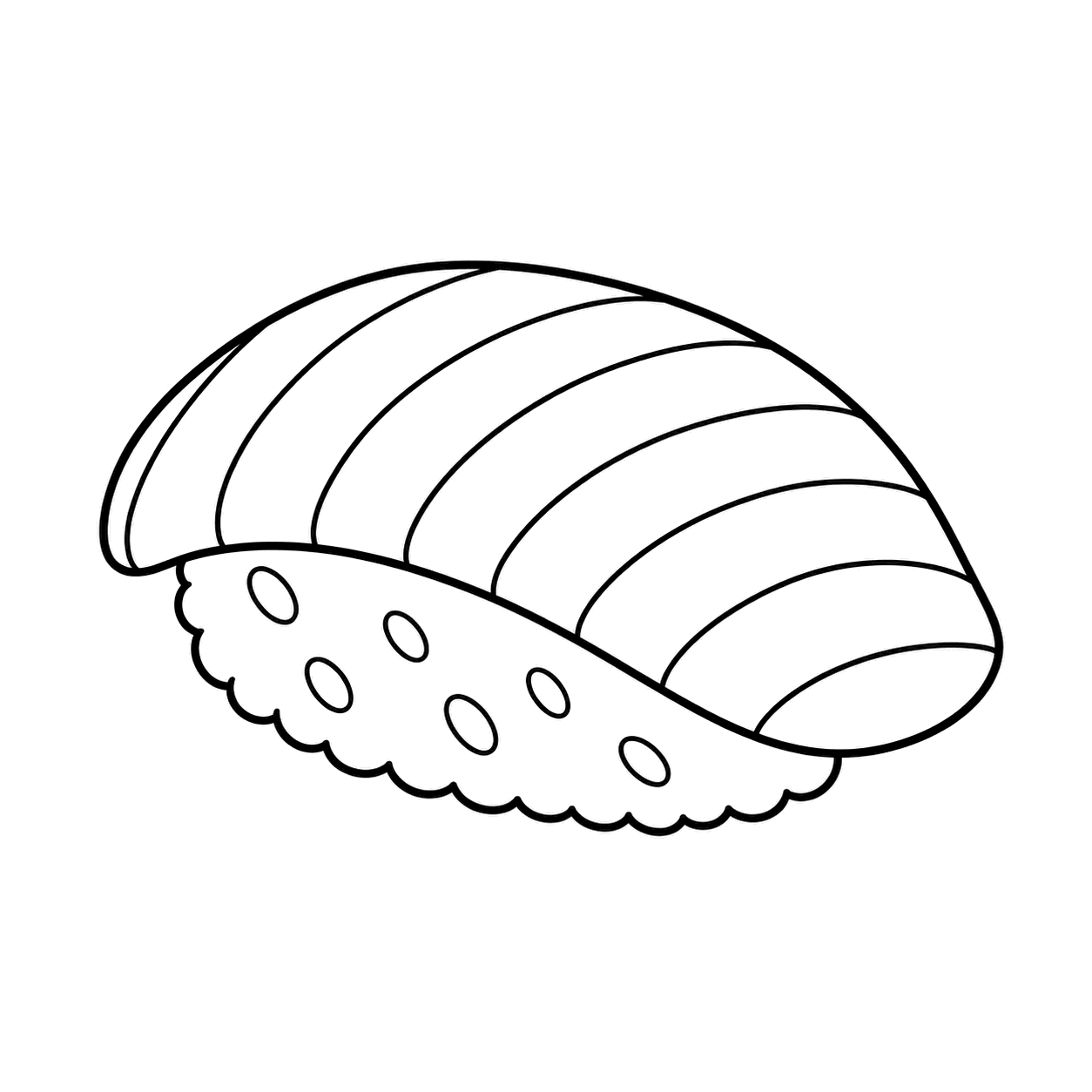 サーモンにぎりのぬりえ用線画