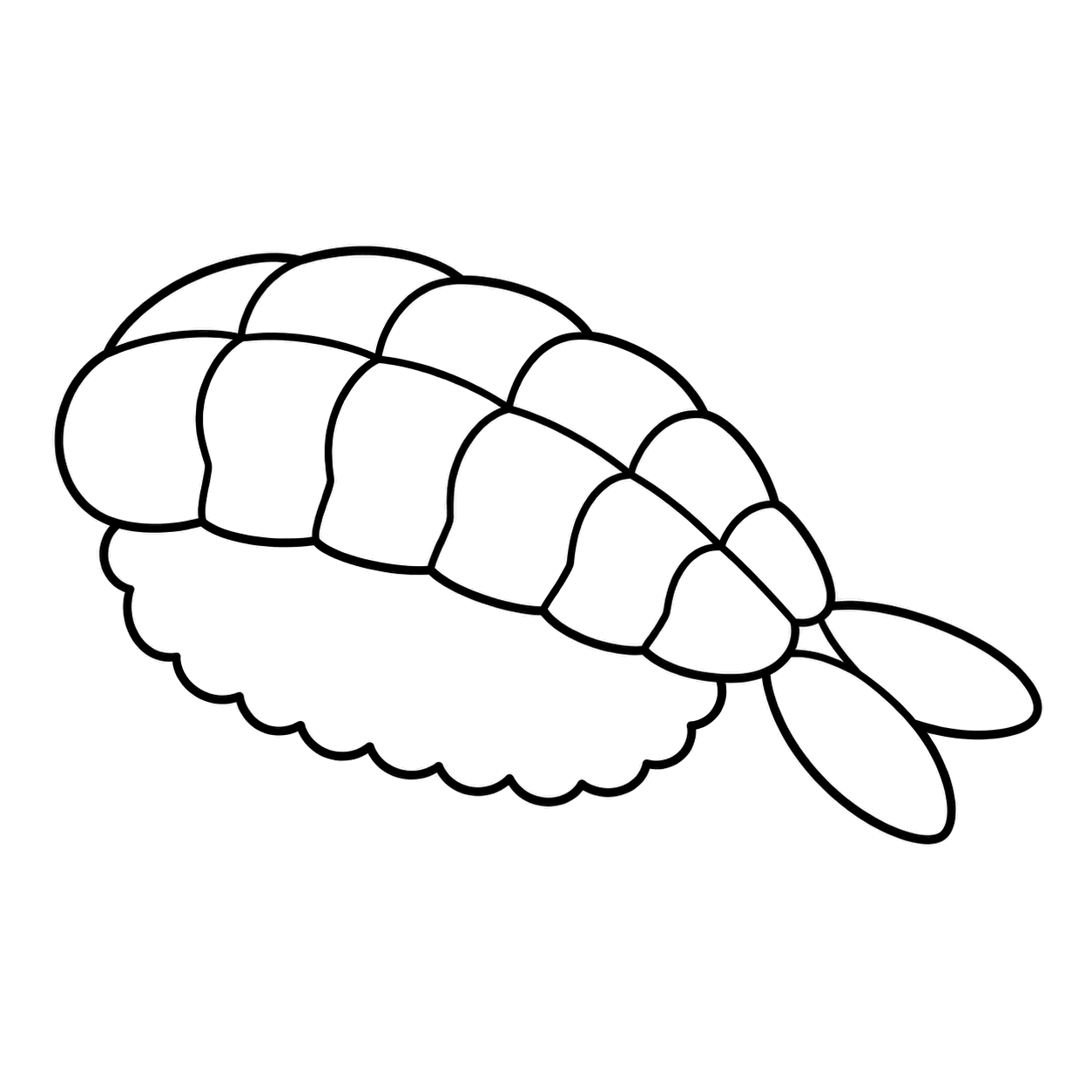 えびにぎりのぬりえ用線画