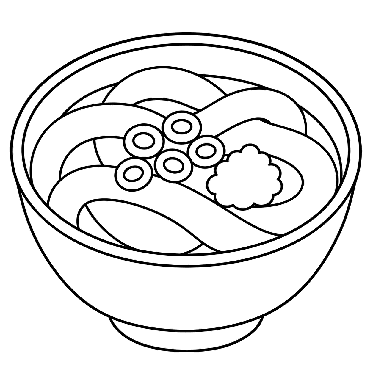 うどんのぬりえ用線画