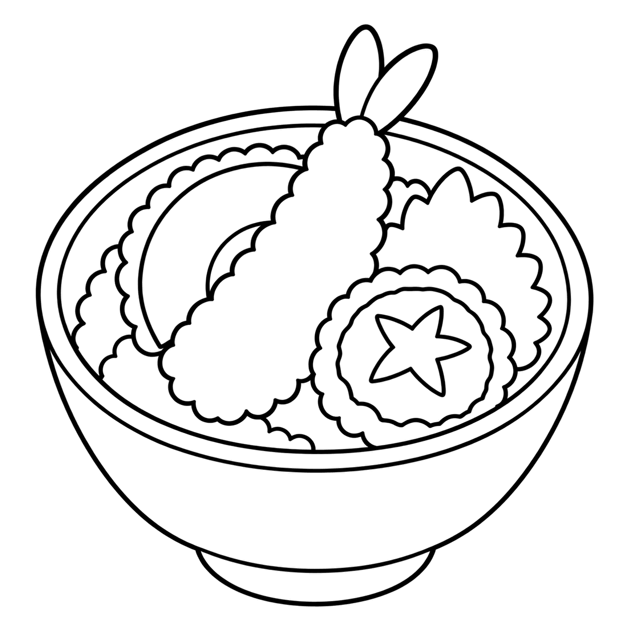天丼のぬりえ用線画