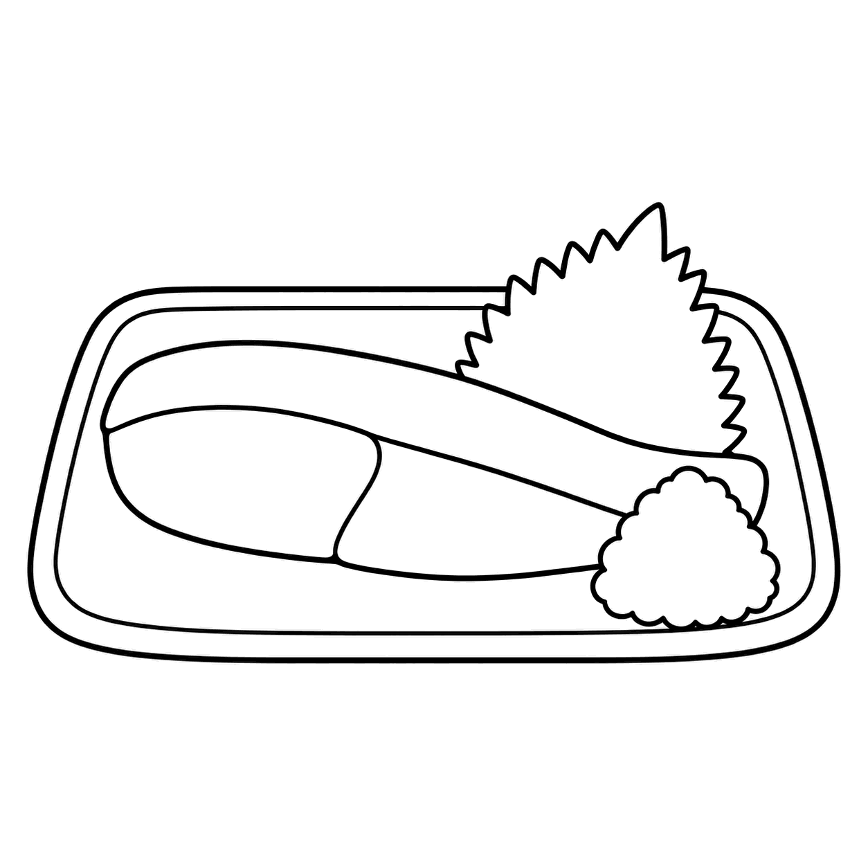 焼き魚のぬり絵用線画