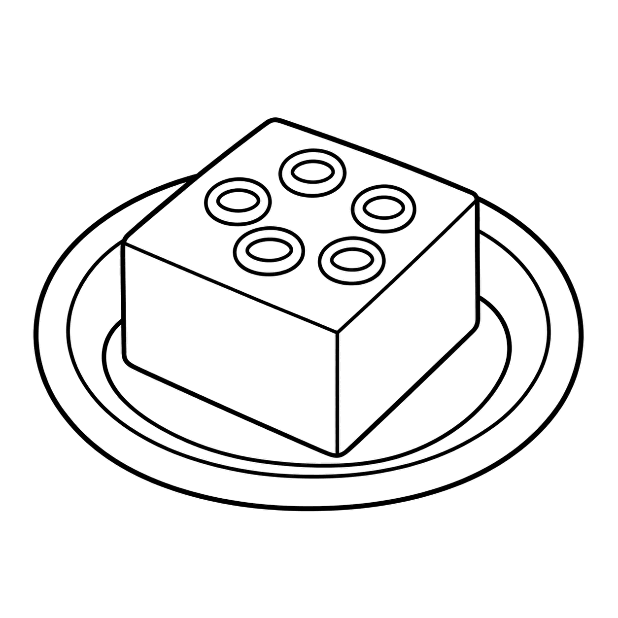 冷ややっこのぬり絵用線画
