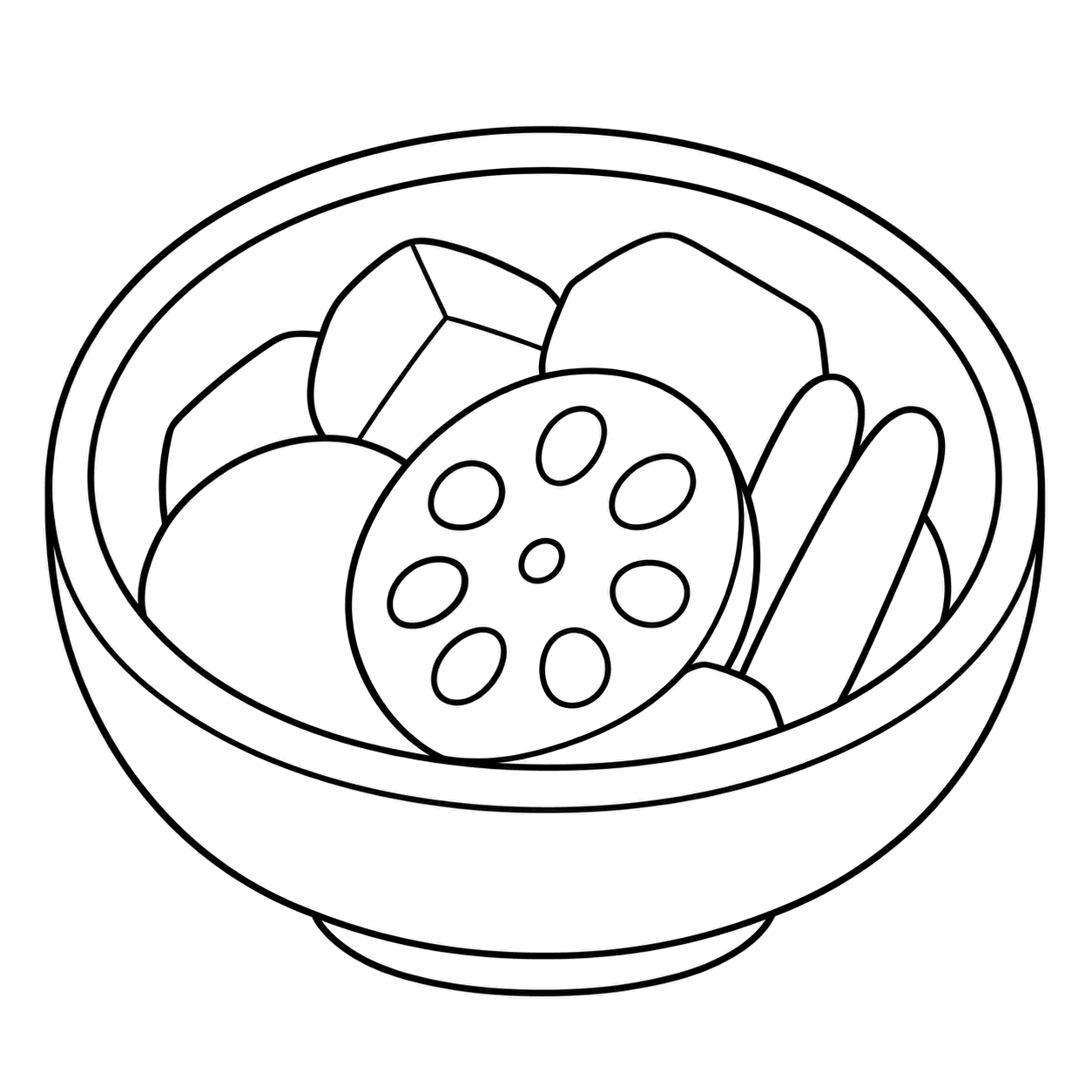 煮物のぬり絵用線画