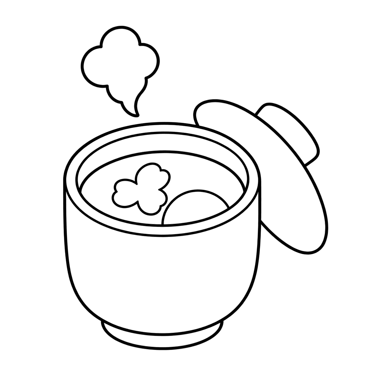 茶碗蒸しのぬり絵用線画