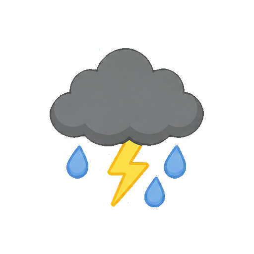 顔や文字がない雷雨アイコン