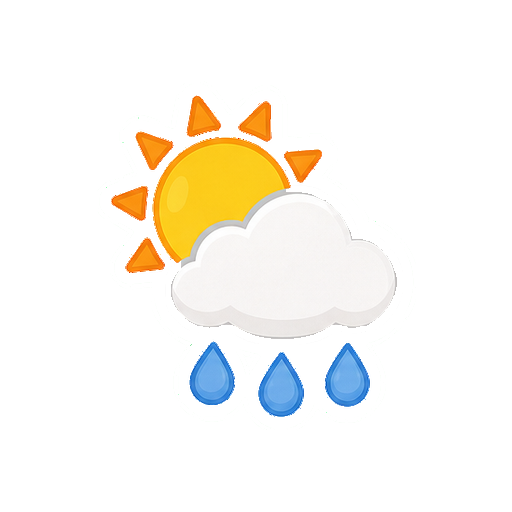 顔や文字がない晴れ雨アイコン