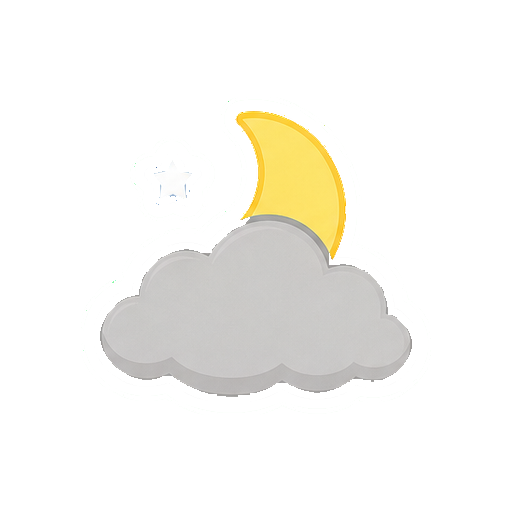 顔や文字がない夜の曇りアイコン