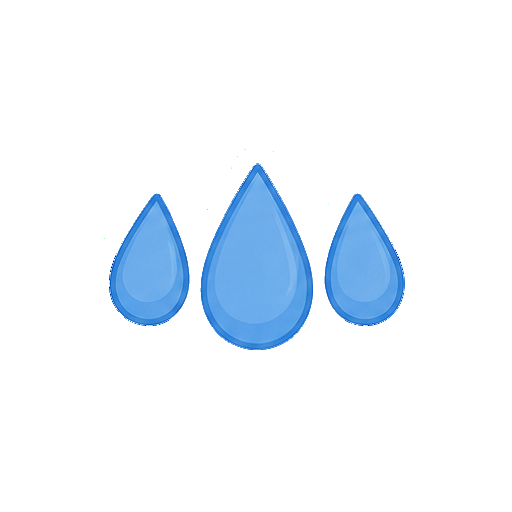 透明表現や文字がない雨粒アイコン