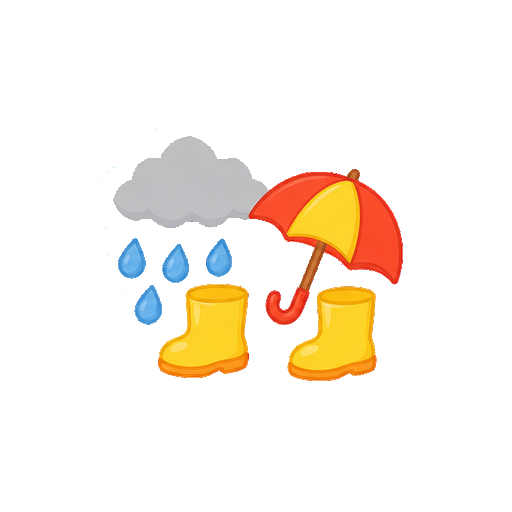 文字や顔がない雨具セットアイコン