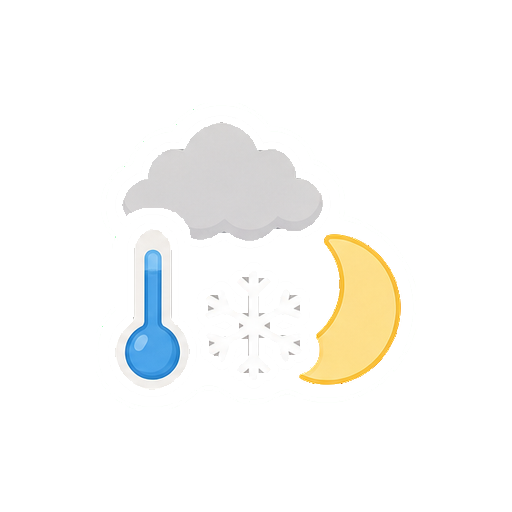 文字や顔がない雪と寒さセットアイコン