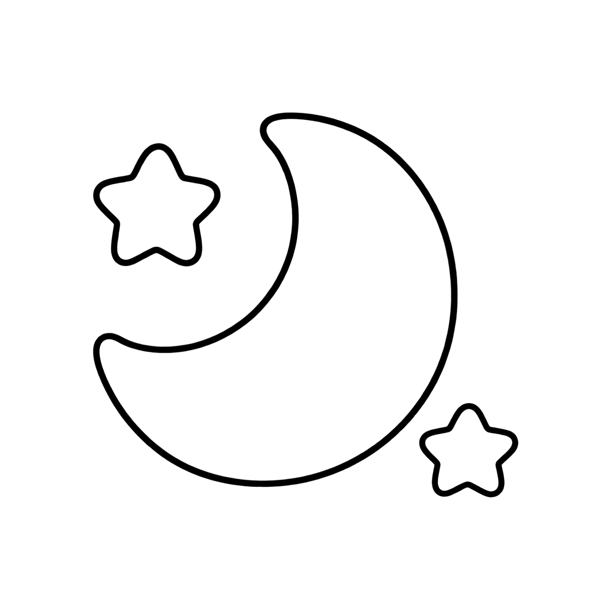 晴れの夜のぬり絵用線画
