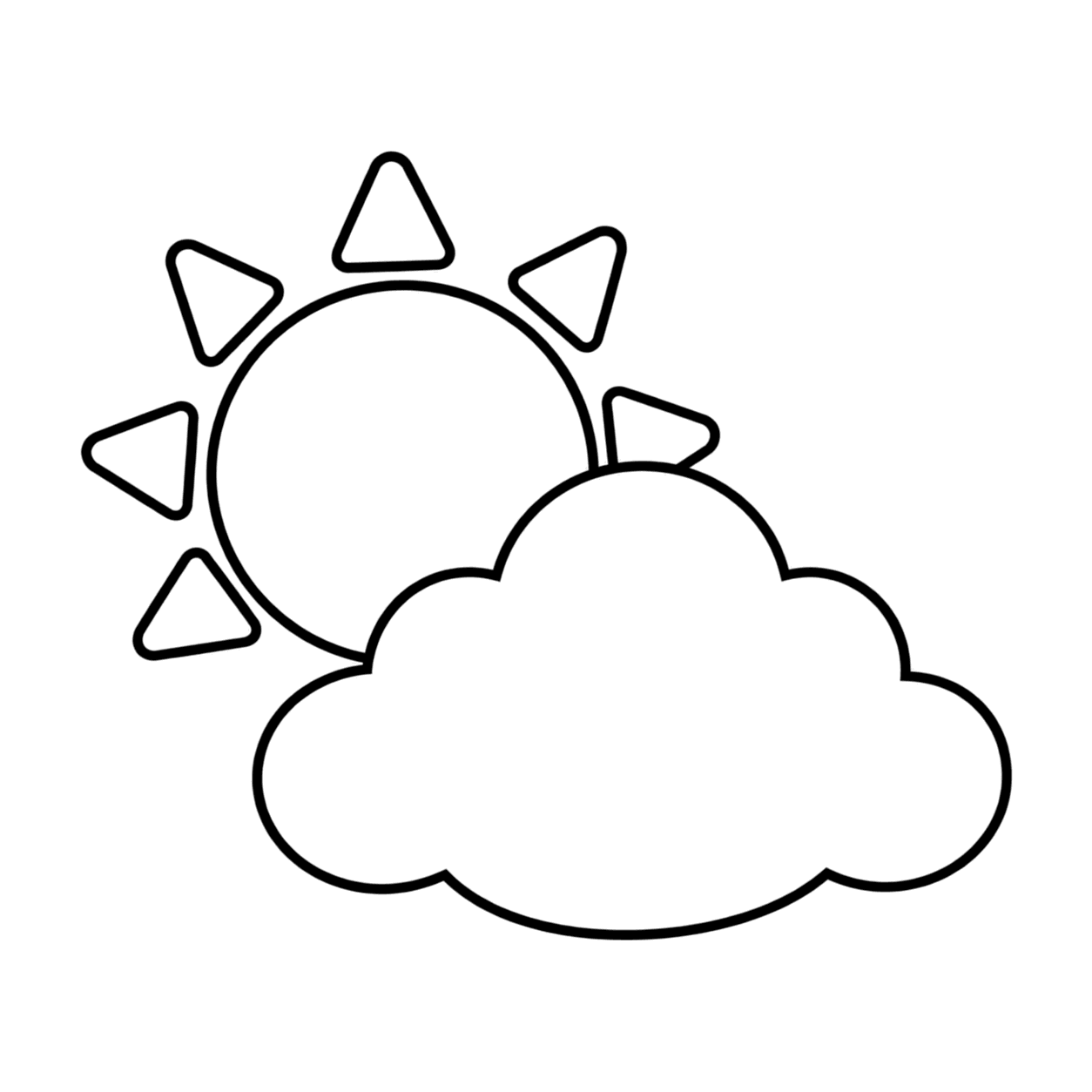晴れ時々曇りのぬりえ用線画
