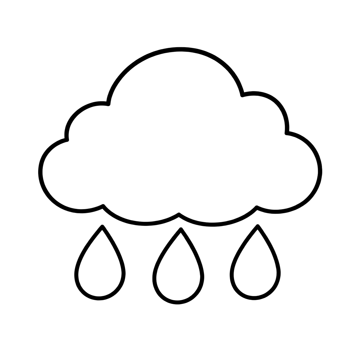 雨のぬりえ用線画