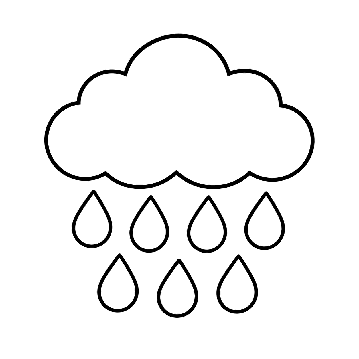 大雨のぬり絵用線画